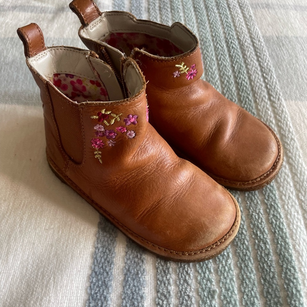 Clarks First Shoes with White and Floral Design